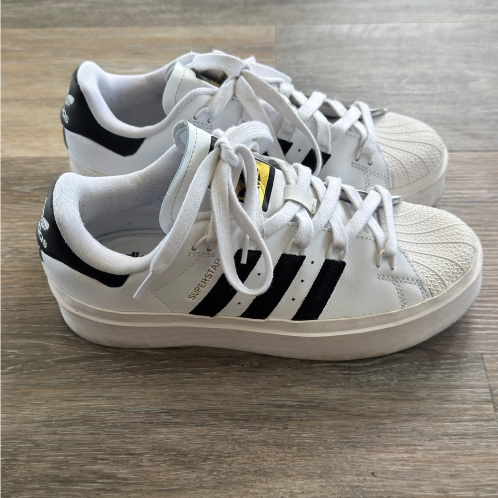 Adidas Platform Bonega Superstar Black and White Sneakers